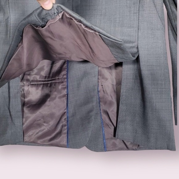 Hart Schaffner Marx Blazer Men’s 34R VGUC Grey 2 Button Double Vented - Picture 13 of 14
